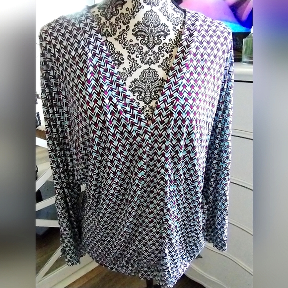 Boho Abstract Print Flowy Blouse by Lascana Venus - Picture 9 of 9